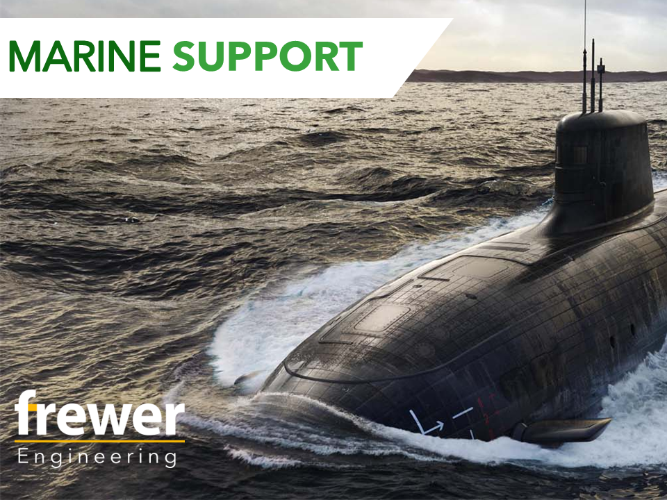 Submarine at sea, Frewer Engineering marine support
